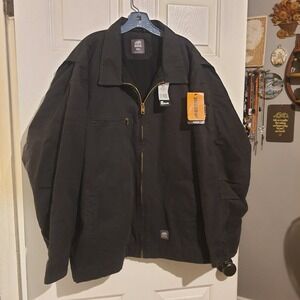 NWT Berne Mens 3XL Black Heavy Duty Fleece Lined Work Jacket Coat Full Zip